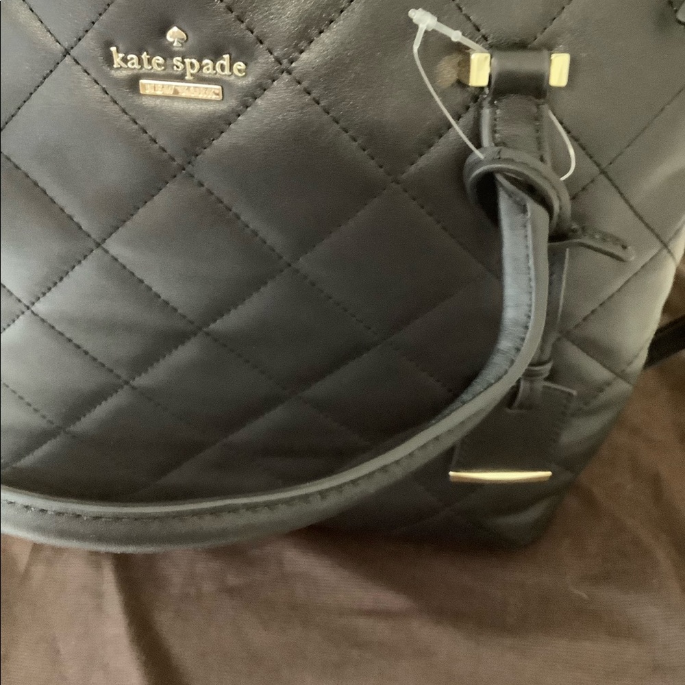 kate spade Black Quilted Leather Shoulder Bag with Gold Hardware - Picture 6 of 7